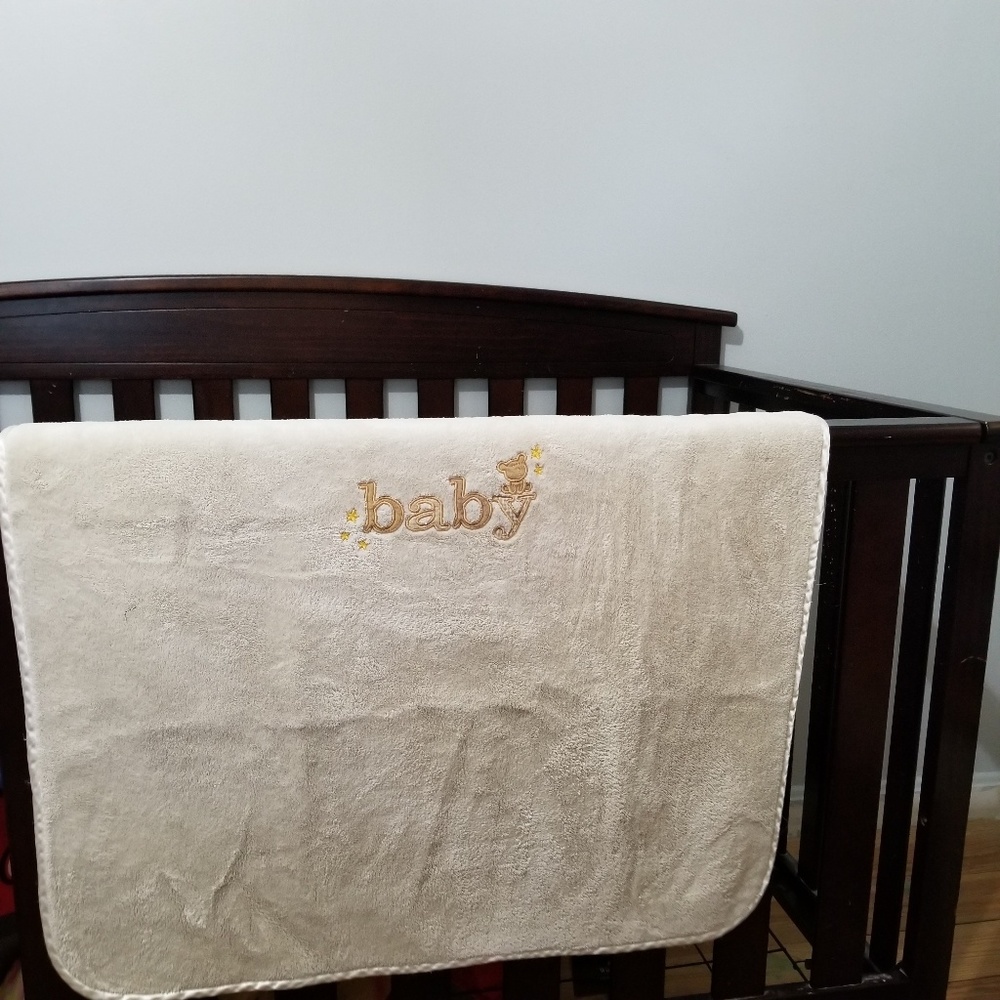 crib blanket, satin trim